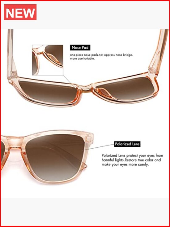 Retro Trendy Polarized Sunglasses UV Protection for Women Men Wrap Around Square main image 7